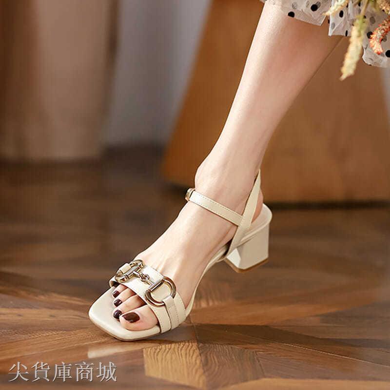 Giày Sandals Đế Thô Thanh Lịch Hợp Thời Trang Hè Phong Cách Hàn Quốc Cho Nữ Size 34-39