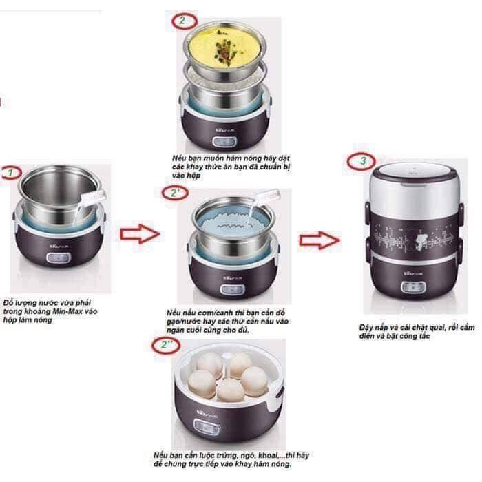 CẶP LỒNG Ủ CƠM 3 TẦNG INOX CẮM ĐIỆN QUÁ TIỆN ÍCH