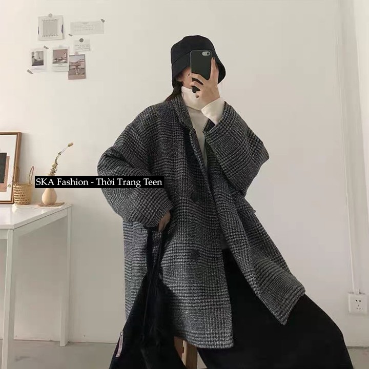 Áo Khoác Dạ Kẻ Blazer Đông Xuân 2021 Kẻ Retro 2 Lớp Loại 1 Form Rộng Ullzzang  | BigBuy360 - bigbuy360.vn