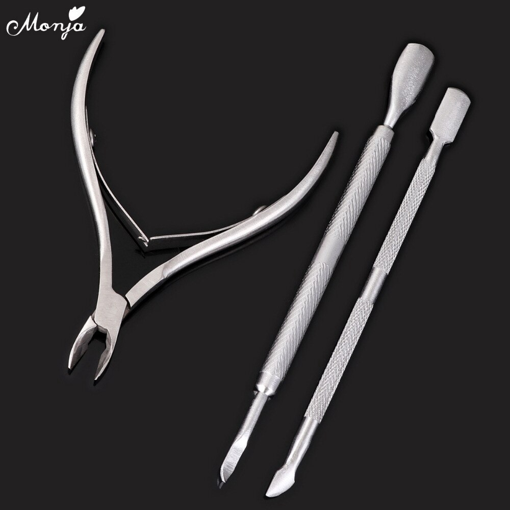 Monja Bộ 3 Dụng Cụ Làm Móng Bằng Thép Không Gỉ