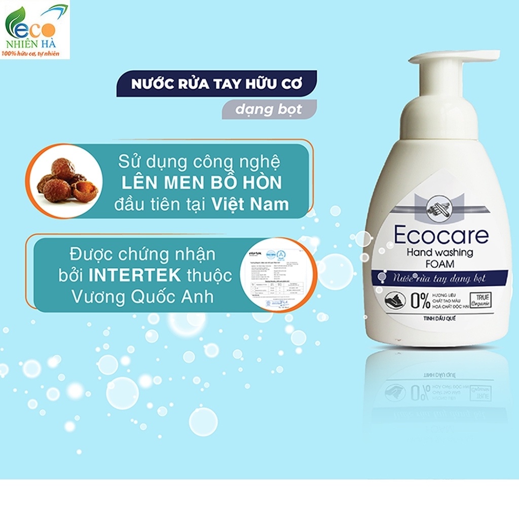 Nước rửa tay ECOCARE 1L tinh dầu nhài, nước rửa tay diệt khuẩn dạng bọt, không khô da tay