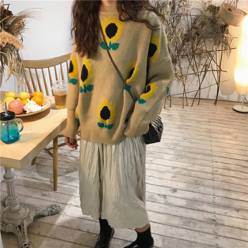 Áo len Hoa hướng dương 3 màu