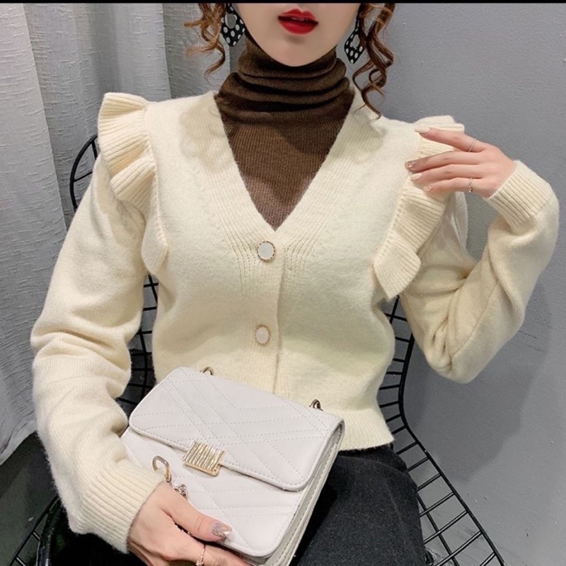 Áo Len Nữ, Áo Len Croptop Cánh Tiên Hàng Quảng Châu Loại 1