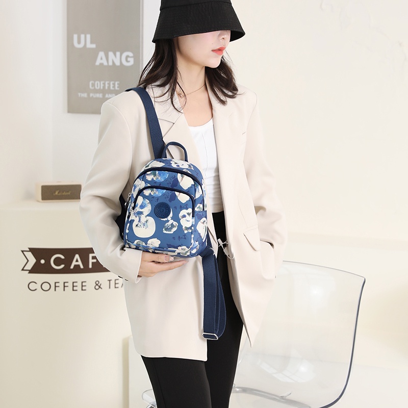 Ba Lô Vải Nylon Siêu Nhẹ In Họa Tiết Đơn Giản Phong Cách Mới Cho Nữ Sinh