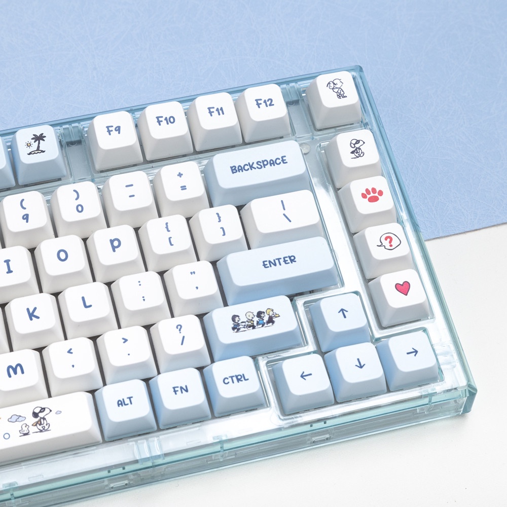 Snoopy Keycaps LDA Profile Lớp MDA Profile Hoạt hình Anime PBT DYE SUB Bàn phím cơ học Keycap