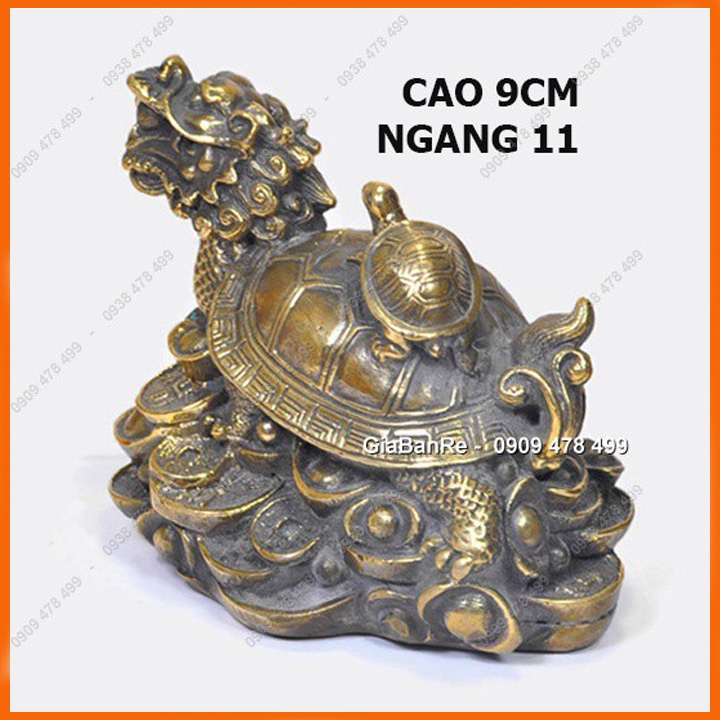 Tượng Đồng Đúc Giả Cổ Long Quy Trấn Giữ -  Size Nhỏ - 6915