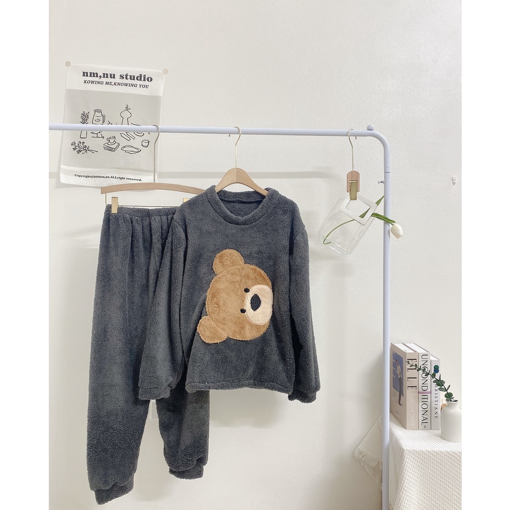 Bộ lông mặc nhà hình gấu siêu ấm