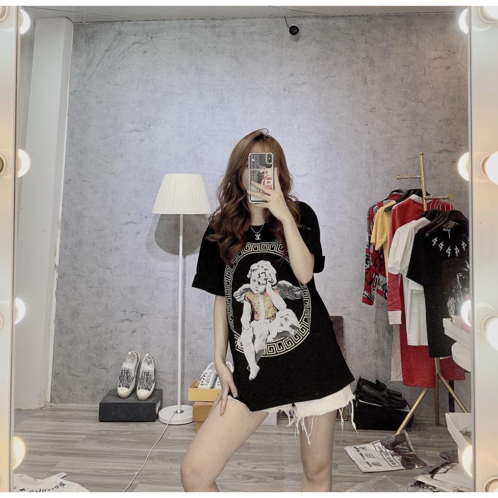 Áo Phông Nam Nữ MIKENCO, Áo Thun Tay Lỡ Form Rộng UNISEX in hình Thiên SỨ Cá Tính Cực Chất-AEHULKSHOPVN7