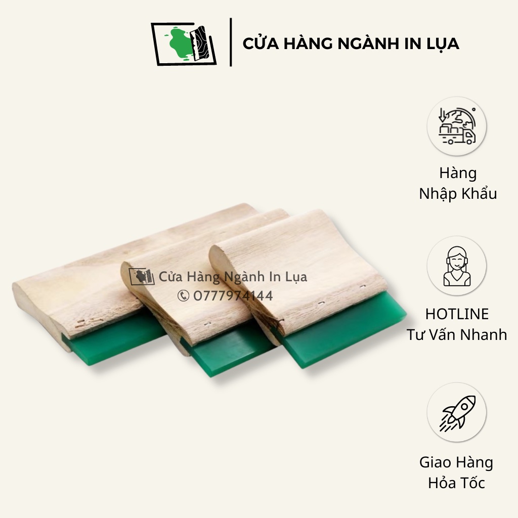 Dao gạt mực in lụa dày 7mm, độ cứng 65A xanh lá
