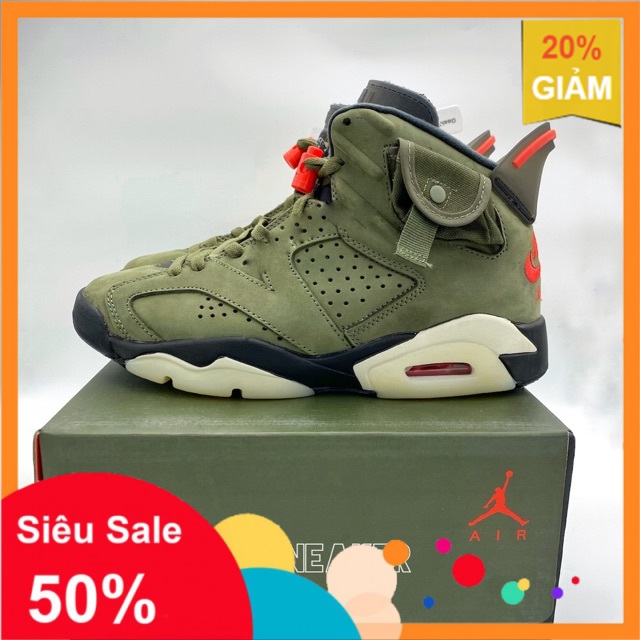 LV-NEW ⚡ [XẢ KHO] [GeekSneaker] Giày Jordan 6  Travis Scott [ĐEP CHUẨN ] 🔥 ✔️ : 🔥 XIÊU RẺ ☯ $ ; * ' ' ' :