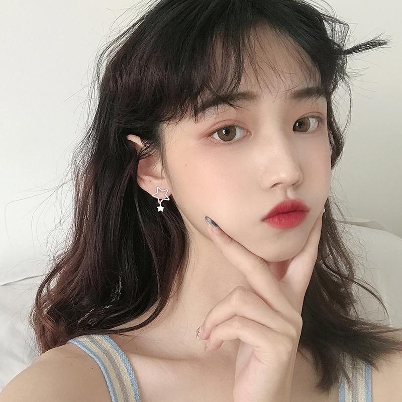 Bông tai xỏ lỗ hình tròn/ ngôi sao đơn giản thời trang cho nữ