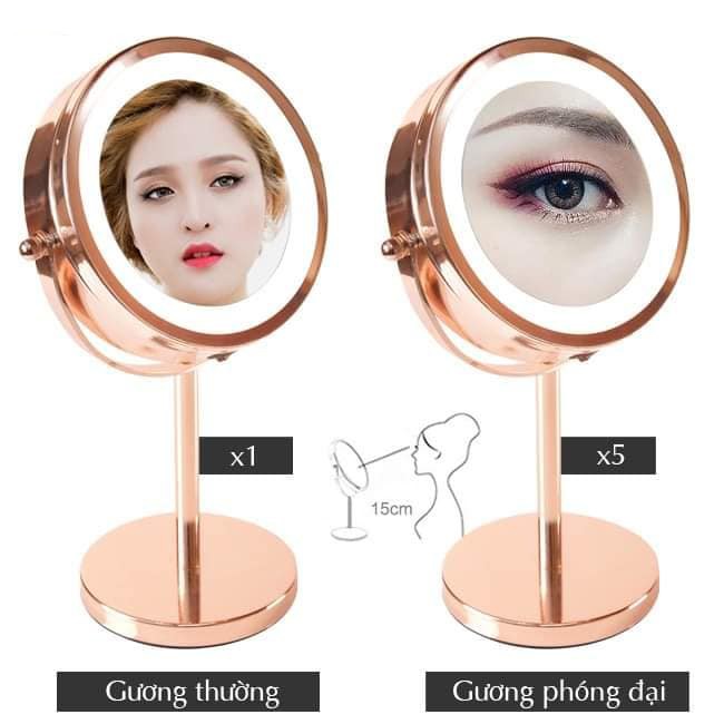 Gương trang điểm tròn để bàn 2 mặt Cosmetic & Makeup Mirror