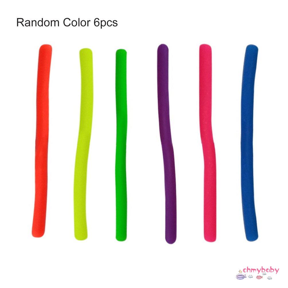 6 Pcs Decompression Artifact Release Pull Rope Noodle Rope Random Color