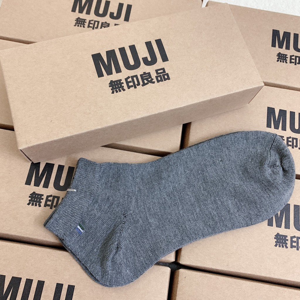 Tất nam, tất cổ ngắn MUJI ngăn ngừa hôi chân màu cơ bản