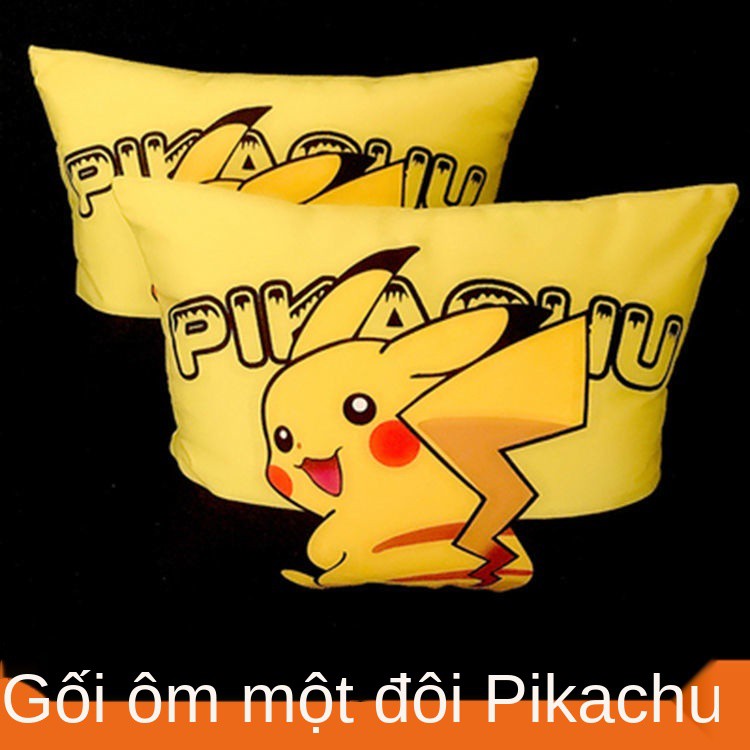 Pikachu dòng gối tựa đầu hoạt hình dễ thương sáng tạo, hai mặt có thể tháo rời giặt được, không mùi, phai màu, nữ