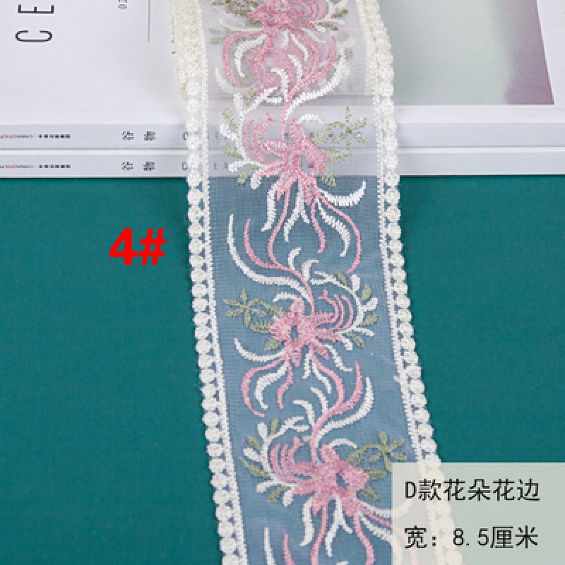 Dây Ruy Băng Thêu Hoa Hồng Dài 2m Dùng Trang Trí Diy