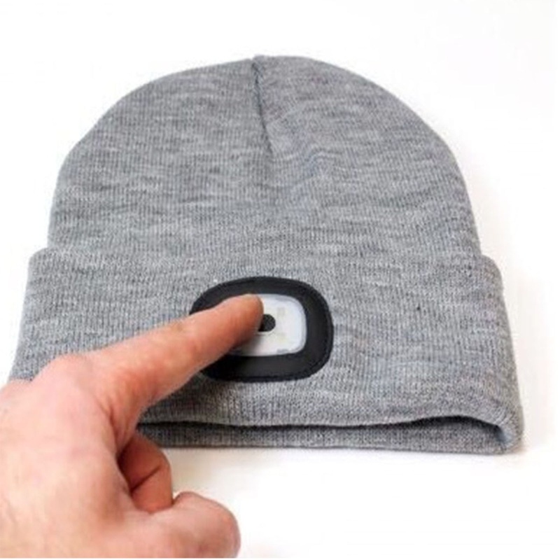 Mũ Beanie 4 Đèn LED Có Thể Sạc Lại Bằng Cổng USB Thời Trang Mùa Đông Cho Nam Và Nữ