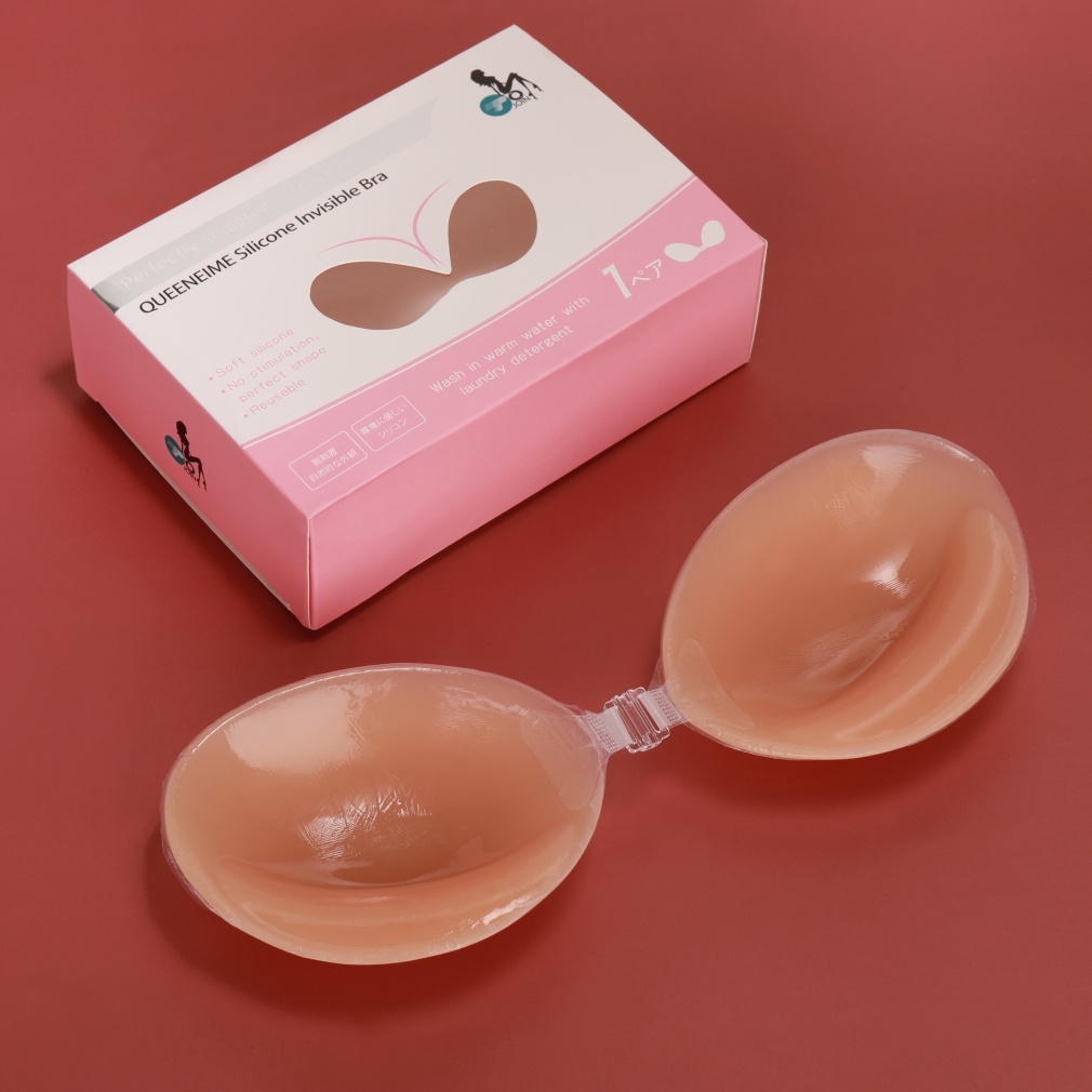 Áo ngực latex áo ngực vô hình tập hợp áo cưới với miếng dán ngực áo lót chống trượt dày