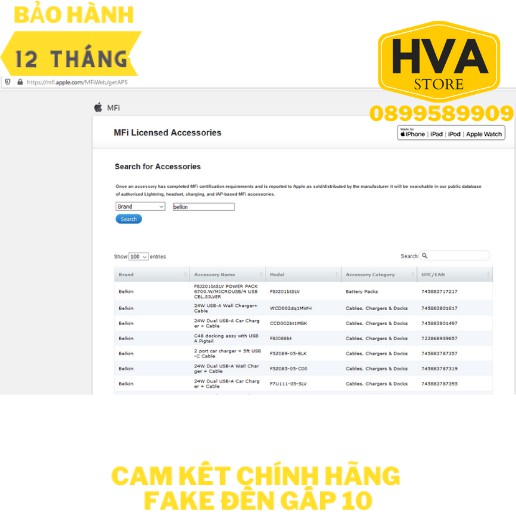 Cáp iPhone Belkin có MFI siêu bền hỗ trợ sạc nhanh iPhone/iPad hàng chính hãng Bảo Hành 12 tháng