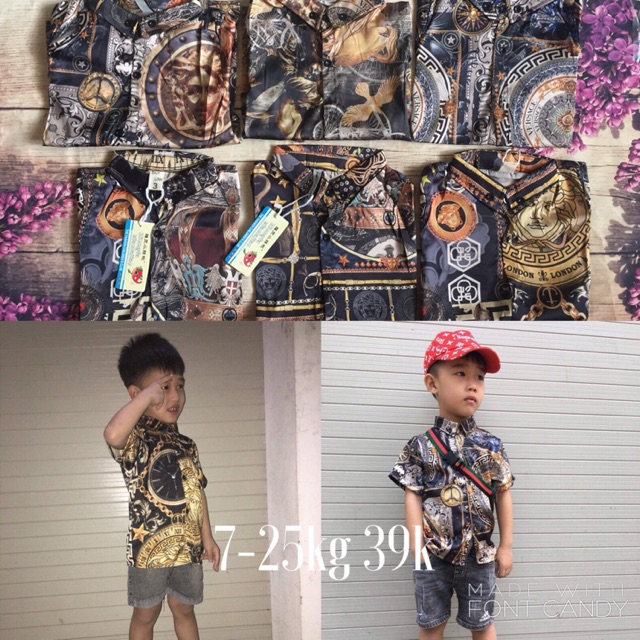 Sơ mi lụa 3D cho bé trai