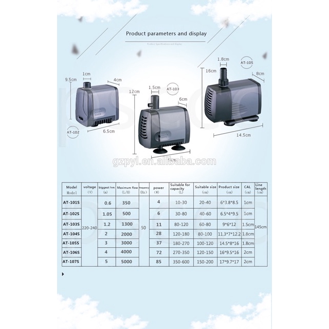 Máy bơm nước Atman AT-102S 6W cao cấp cho hồ cá - HÀNG CÔNG TY