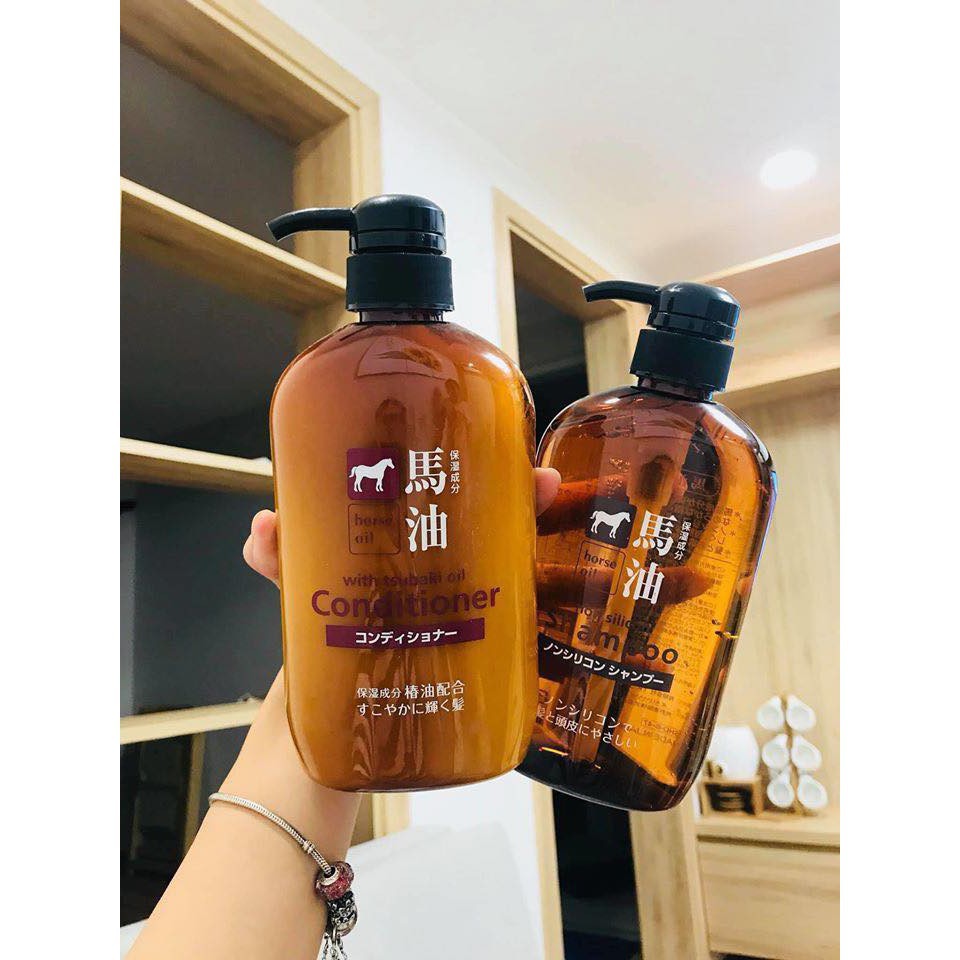 Dầu Gội Xả Mỡ Ngựa Horse Oil Nhật Bản 600ml