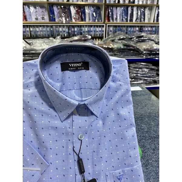 Áo sơ mi ngắn tay ♥️ FREESHIP ♥️ Áo Vitino lai bầu dáng ôm trẻ trung, mẫu hoạ tiết
