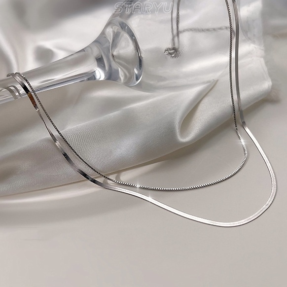 Vòng cổ Hai Lớp Bằng Thép Titan Phong Cách Cá Tính Cho Nam Nữ