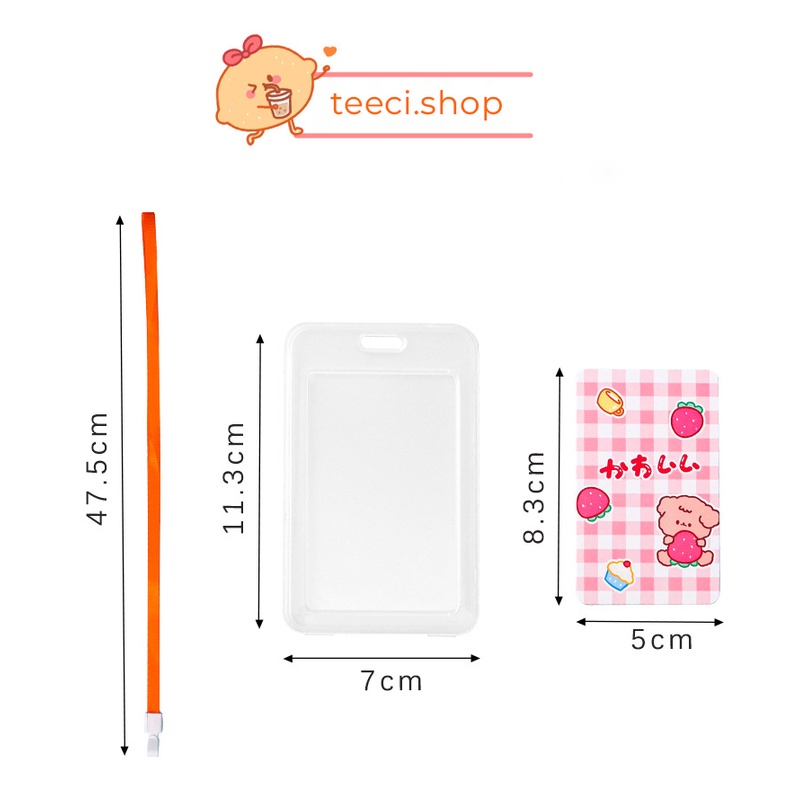 <Video Review> Dây Vỏ Nhựa Kèm Bao Đựng Thẻ Đeo Bảng Tên Dọc Học Sinh Sinh Viên In Hình Gấu Thỏ Nhiều Chủ Đề D144