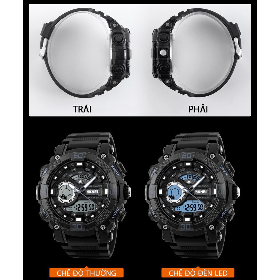 Đồng hồ nam thể thao siêu đẹp chính hãng Skmei cá tính siêu ngầu cho bạn trẻ năng động.