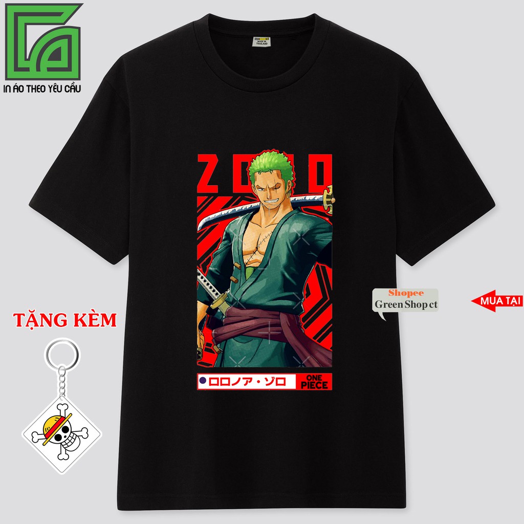 Áo Thun Zoro One Piece Siêu Ngầu 3 Màu Trắng Đỏ Đen Vải Thái S204