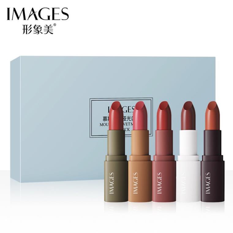 Set Son Lì 5 Cây IMAGES Màu Siêu Đẹp Nội Địa trung Màu Hot Trend | BigBuy360 - bigbuy360.vn