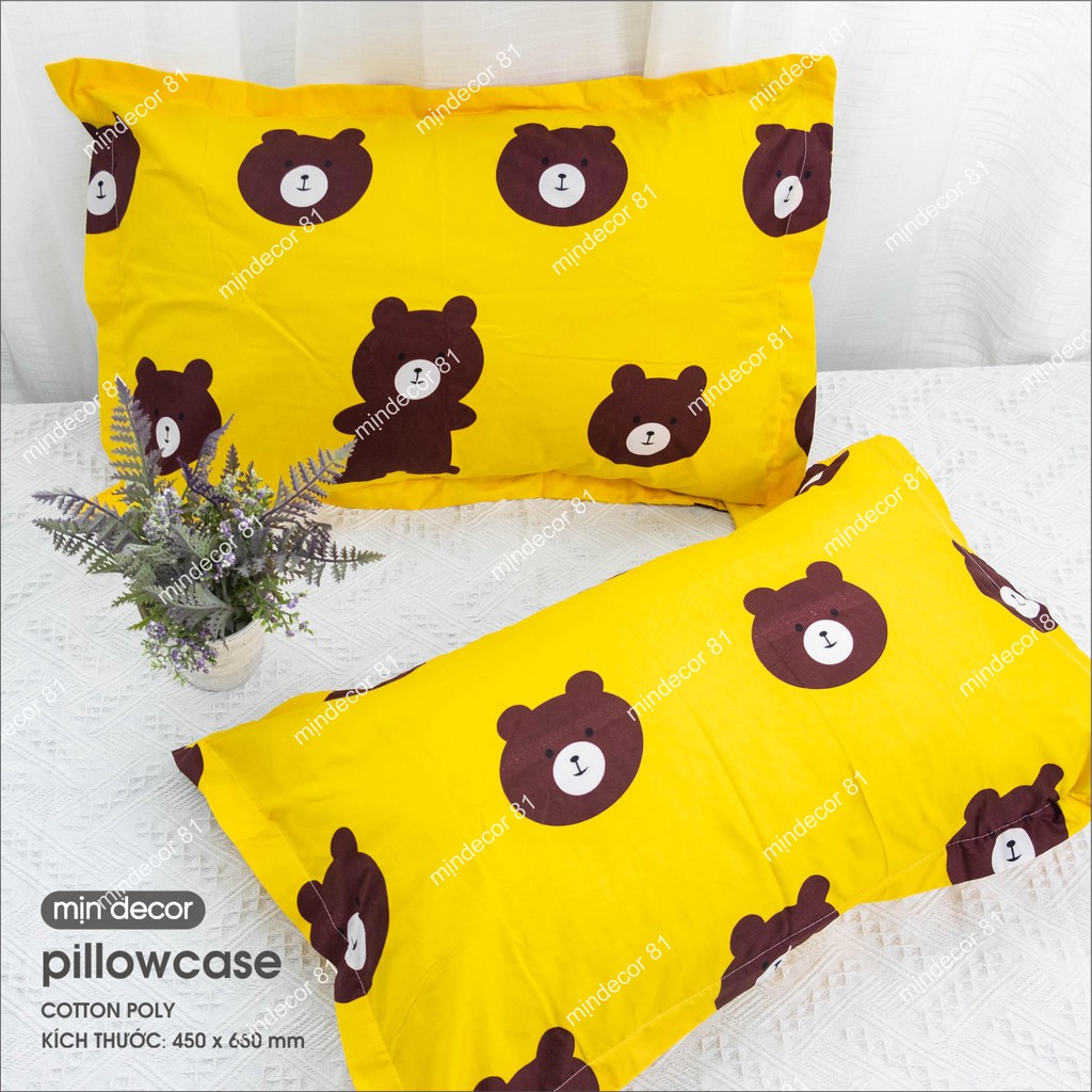 Đôi Vỏ Gối FREESHIP Vỏ Gối Nằm Cotton 45x65 - Thiết Kế Mịn Decor