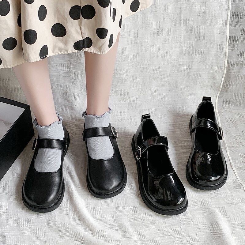 SẴN HÀNG - Giày Lolita quai dính khuy tròn nhẹ nhàng tiểu thư