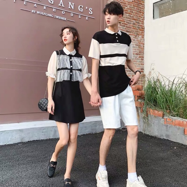 [ORDER] Set đồ đôi đen trắng phối ren [ảnh thật ở cuối]