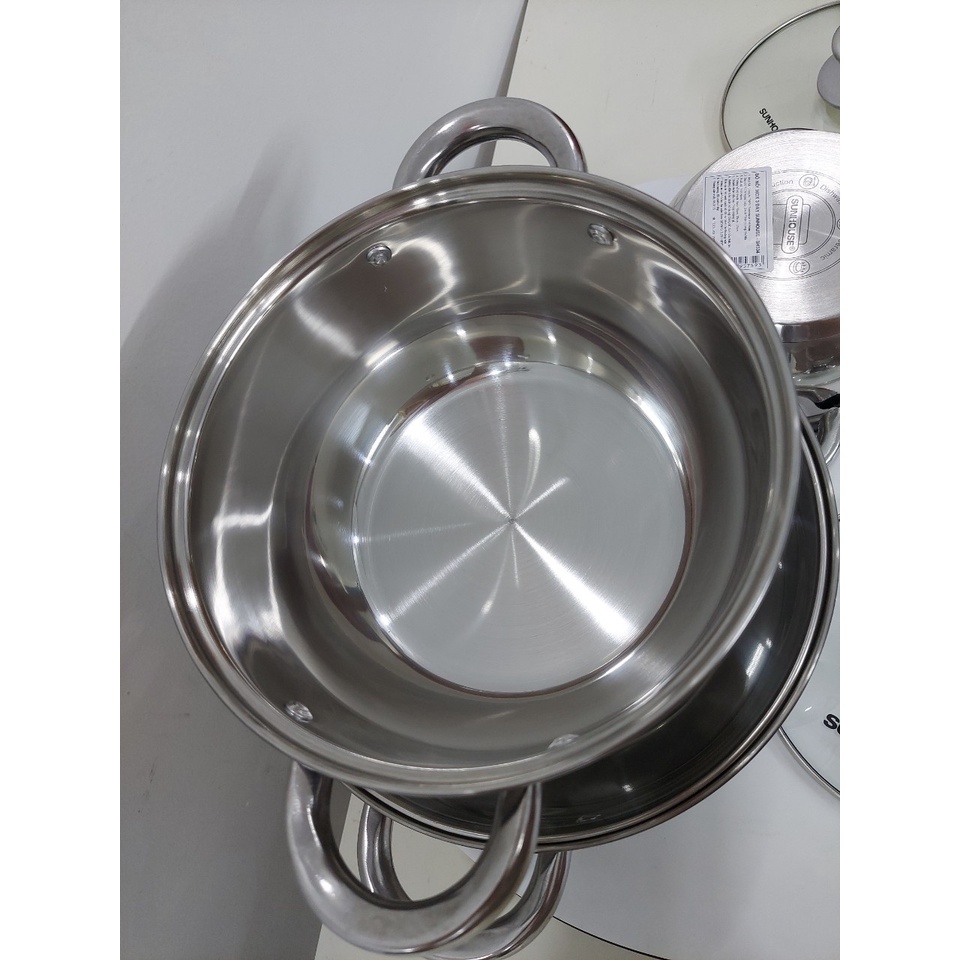 Bộ nồi inox 3 đáy sunhouse SH334 (16-20-24cm)