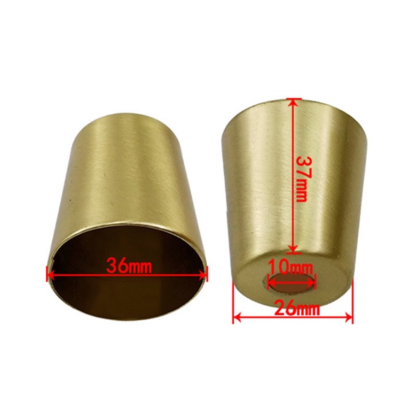 Ống côn chụp chân bàn ghế mạ vàng đồng 37x26x36mm (Cái)
