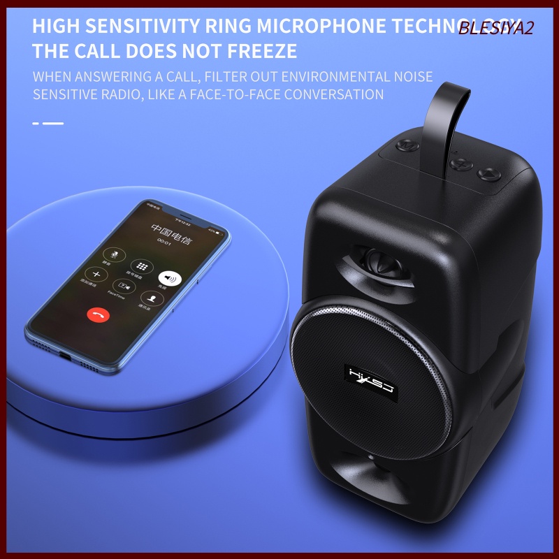 [BLESIYA2]Portable Bluetooth 5.0 Speaker Support TF Card Audio Player AUX USB Bass