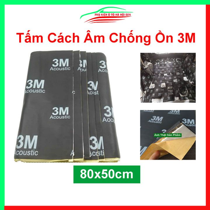 Tấm cách âm chống ồn ô tô 3M 3 lớp 80x50cm có sẵn keo dán