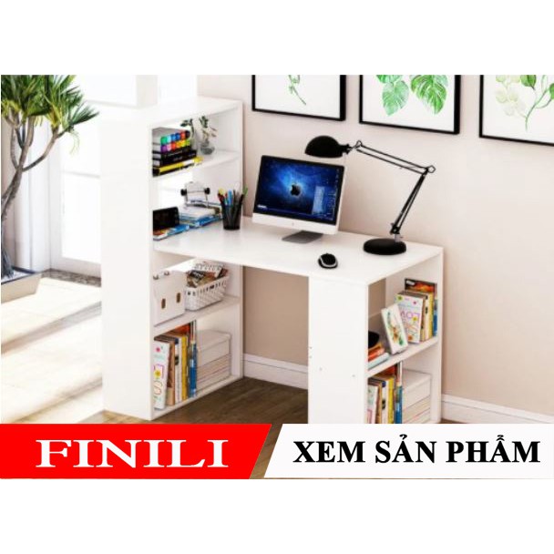 💎 Bàn làm việc gỗ thiết kế thông minh kết hợp kệ sách nhiều ngăn tiện ích FNL-04 💎