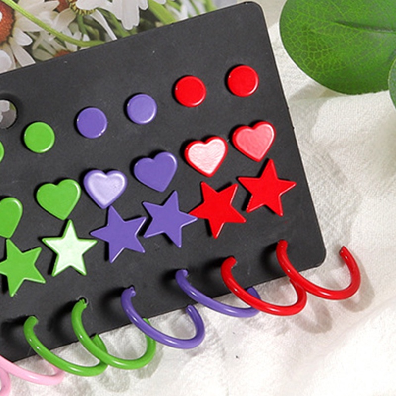 Set 20 Đôi Khuyên Tai Tròn Nhỏ Thời Trang Cho Nữ