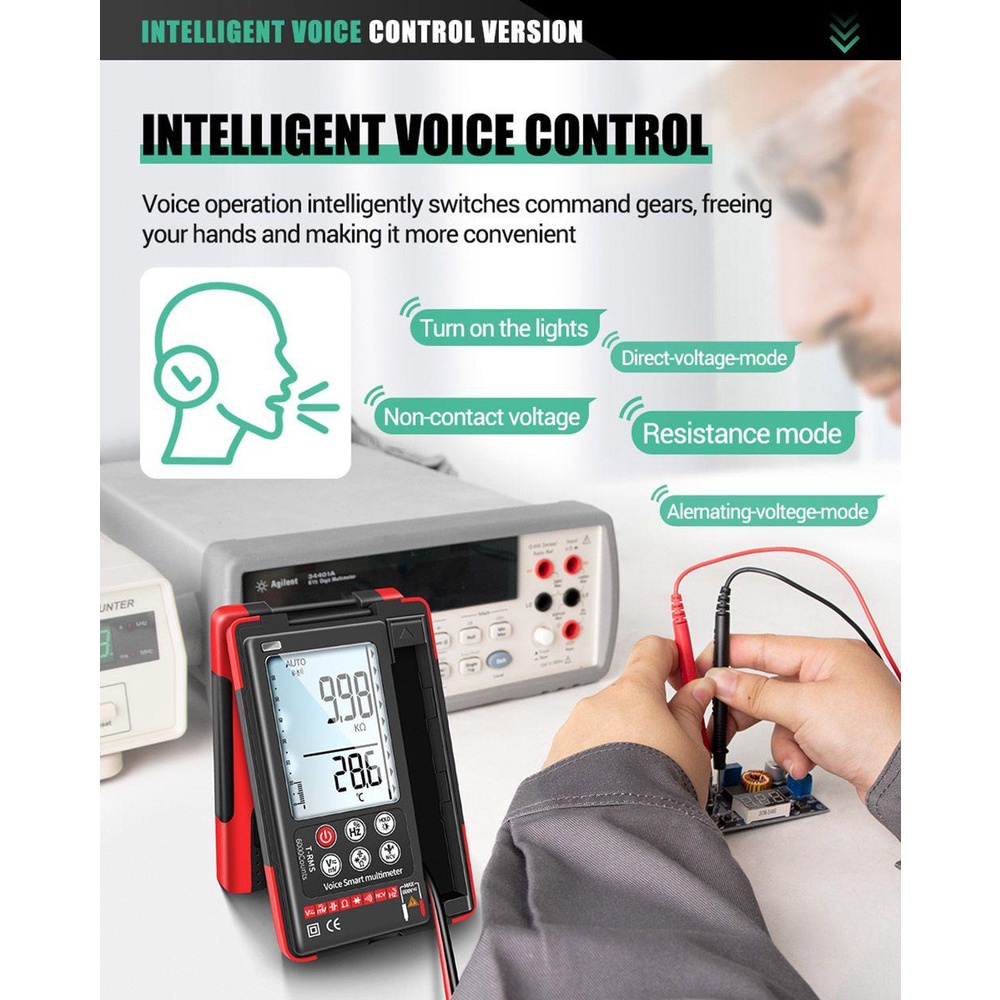 Đồng Hồ Vạn Năng Kỹ Thuật Số Thông Minh Với Độ Chính Xác Cao RMS Tự Động Bán Dẫn