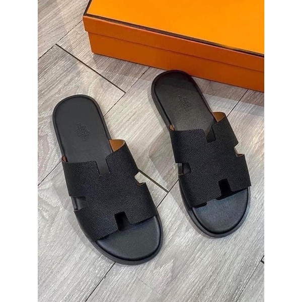 Dép da đính đá H đính nam kèm video