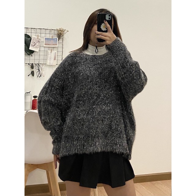 SECONDHAND Áo len 2hand xám đen Hàn Quốc COCOCHIP