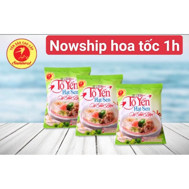 Thùng 33 gói cháo tổ yến hạt sen cao cấp.