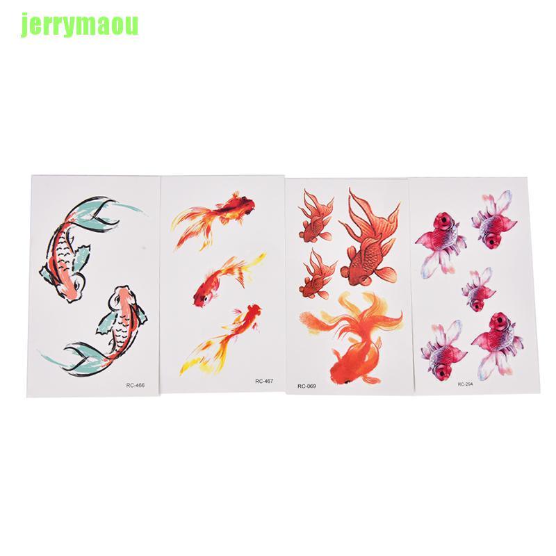 [JERU] Goldfish Temporary Tattoo Women Body Art Animal Waterproof Tattoo Sticker ERHZ