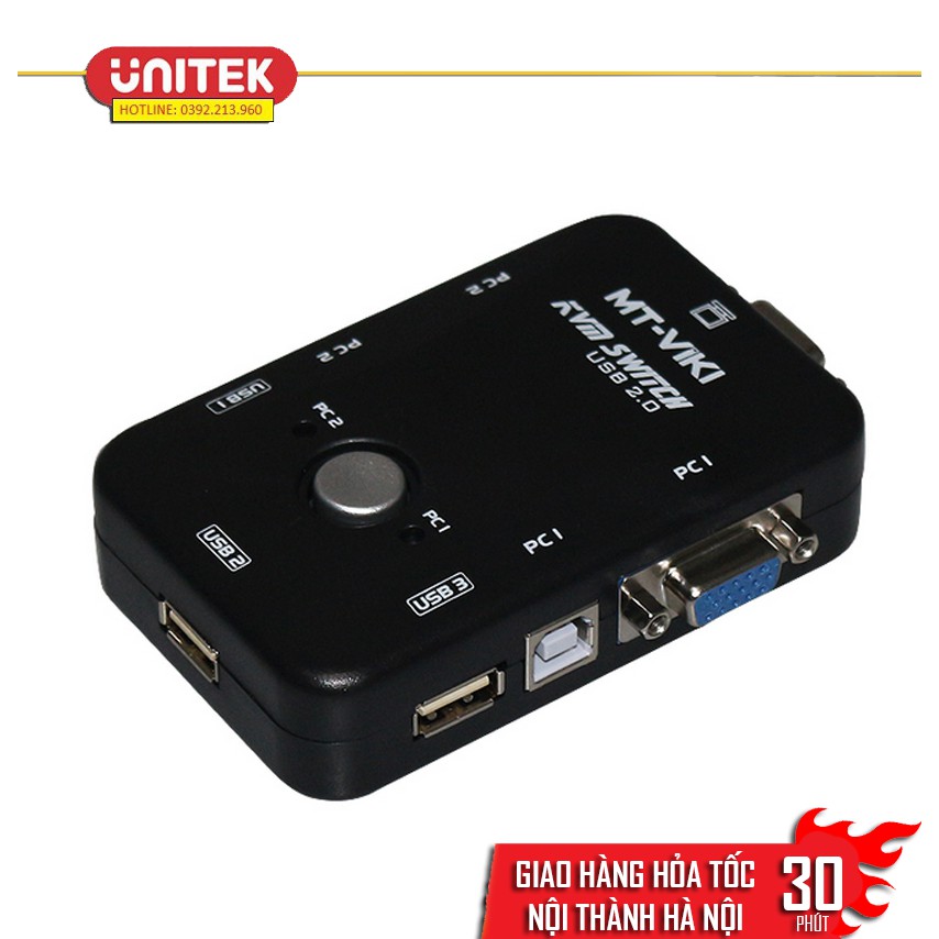 USB KVM Switches 2 ports MT- VIKI (Đen)