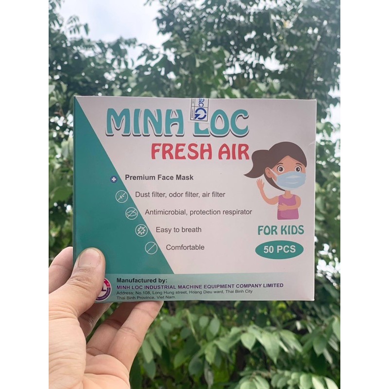 HỘP 50c KHẨU TRANG TRẺ EM KHÁNG KHUẨN 3 LỚP MINH LỘC | BigBuy360 - bigbuy360.vn