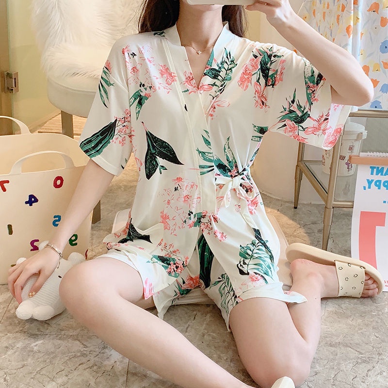 ┇Bộ Đồ Ngủ Kimono Nhật Bản Dáng Rộng Dễ Thương Cho Nữ
