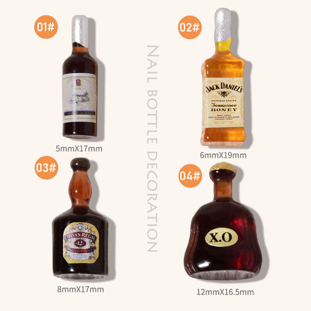 [Hàng mới về] Phụ Kiện Trang Trí Móng Tay Nghệ Thuật Hình Chai Rượu Vang Độc Đáo Thời Trang DIY